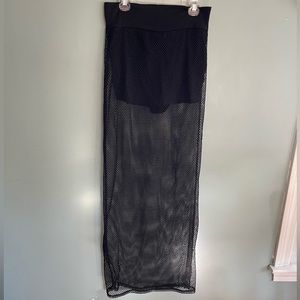 NWOT Fishnet Maxi Skirt With Built In Shorts